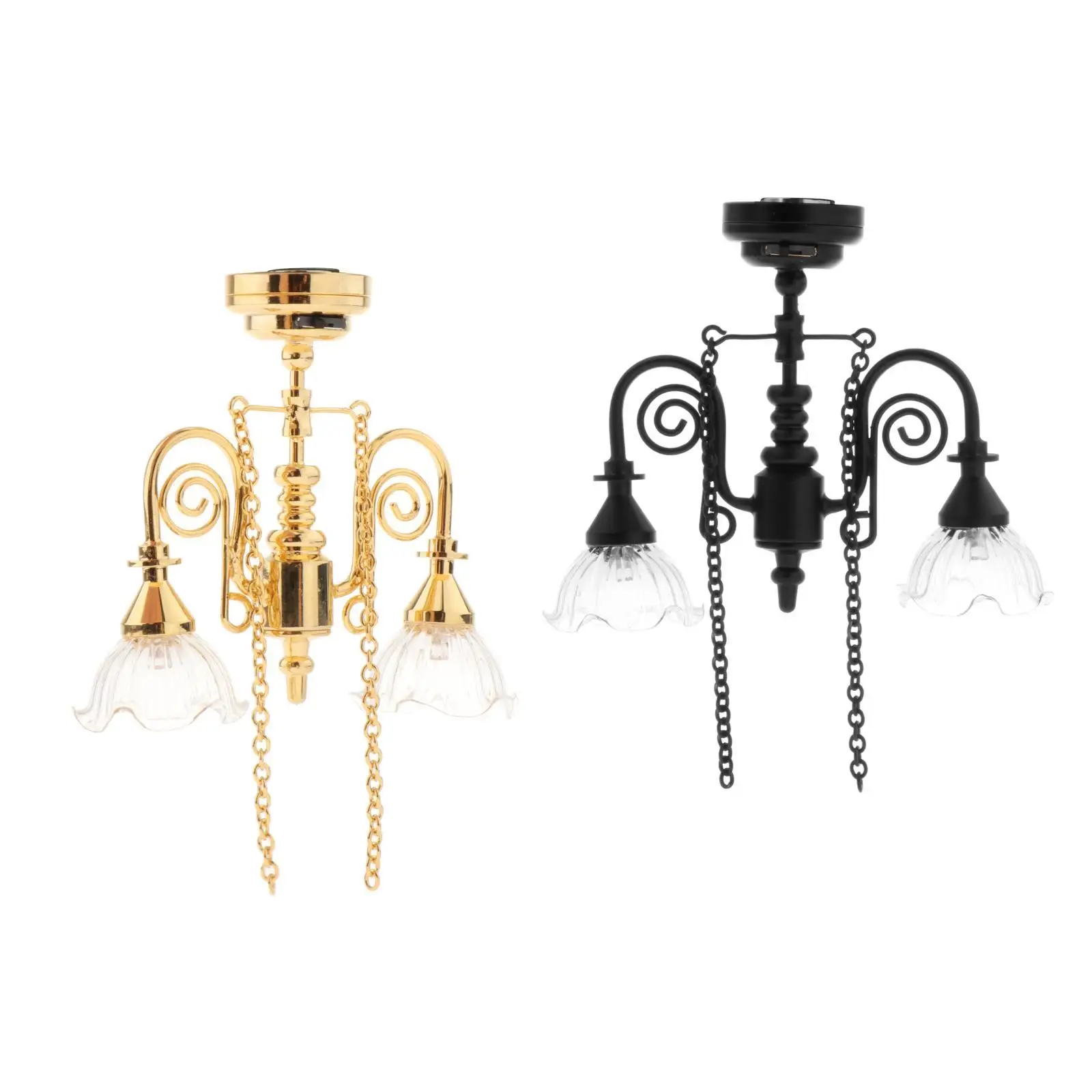 1/12 ミニ吊り下げシーリングライト、メタルシーン、DIY プロジェクト付き