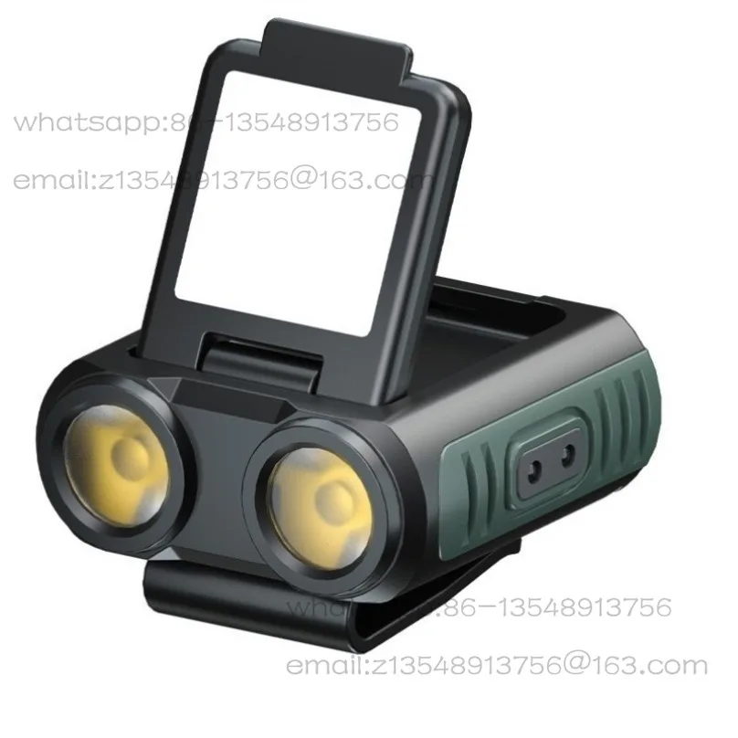 New induction headlight outdoor long-range shooting led red light fishing clip hat, light