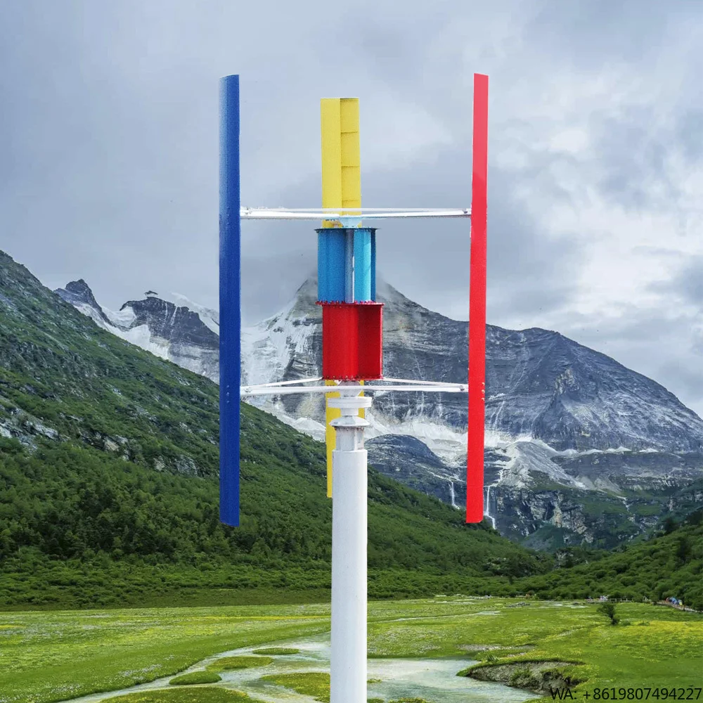 R&X Low Noise Vertical Wind Turbine Generators 5kW 10kW 20kW Three Phase AC Output Glass/Basalt Blades 96V-380V Start Wind Speed
