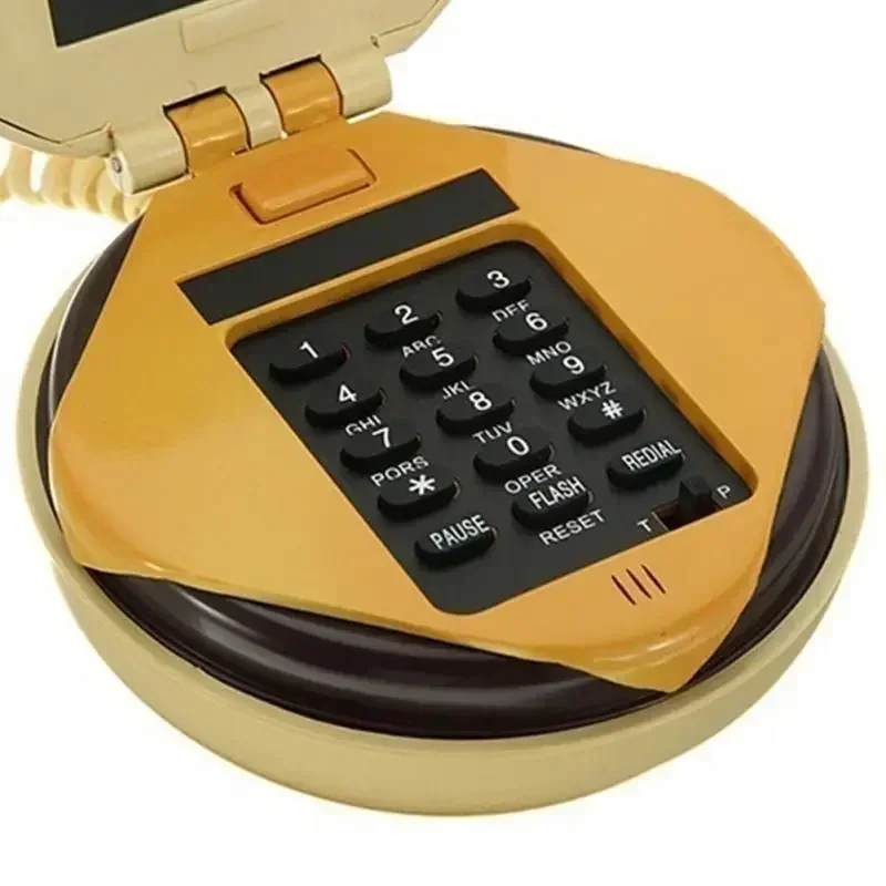 Creative Cartoon Hamburger Telephone Mini Telephone Office Landline with Rope Home Telephone Gift