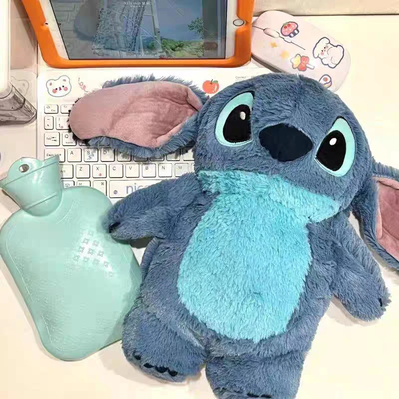 Anime Kawaii Turo Lilo Stitch Plush Hot Water Bottle Winter Women'S Home Water Filling Hand Warmer Monster Gift Toys