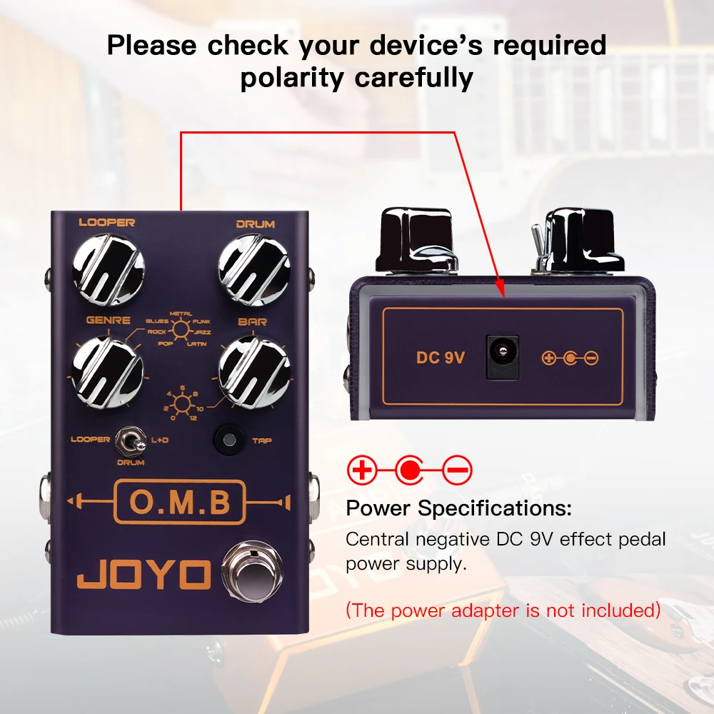 JOYO R-06 O.M.B Electric Guitar Looper Effect Pedal Independent Drum Machine Looper Pedal 40 Minutes Looper Recording