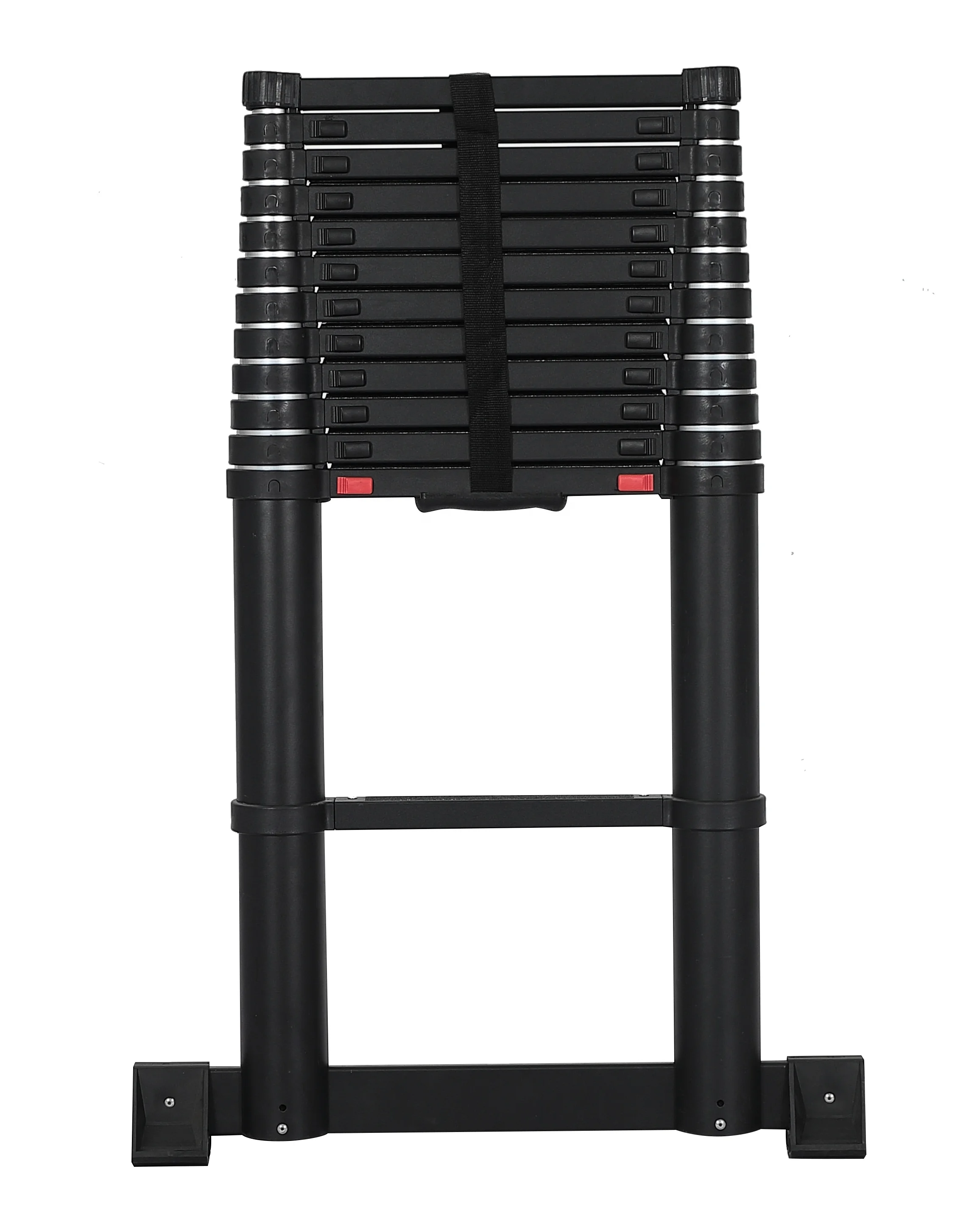 

3.2M 3.8M Black Tube Aluminum Telescopic Ladder Durable Foldable Ladder Ideal for Indoor Daily Use