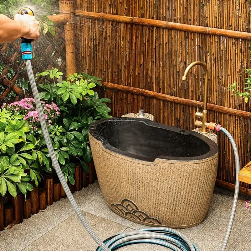 Outdoor mop sink water basin for patios, gardens, and outdoor spaces - perfect for washing mops and watering plants