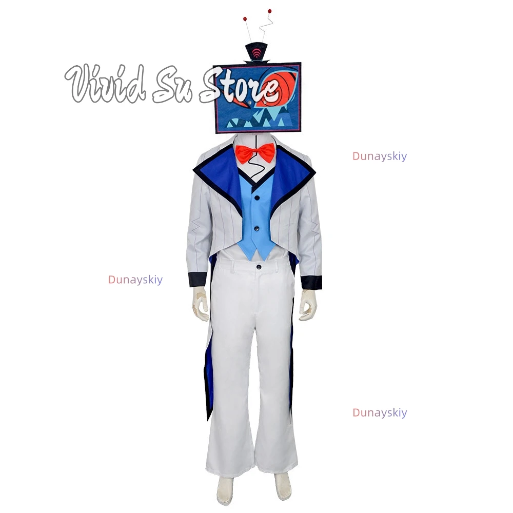 

Anime Hazzbiiin2 Cosplay Hotel VOX Cosplay 코스프레 White Suit Mask Top Pants Women Men Halloween Roleplay Clothes 2026