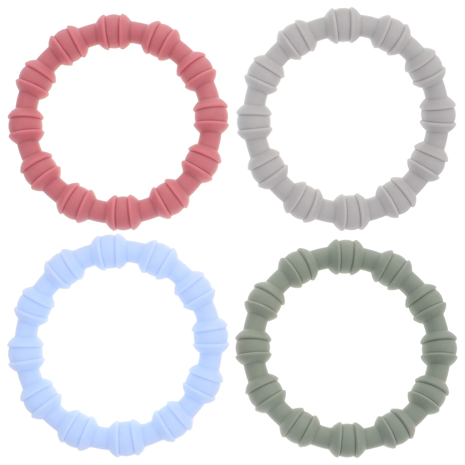 4 Pcs Baby Silicone Teether Kids Toys Teethers for Babies Teething Beads Sticks Keys Newborn