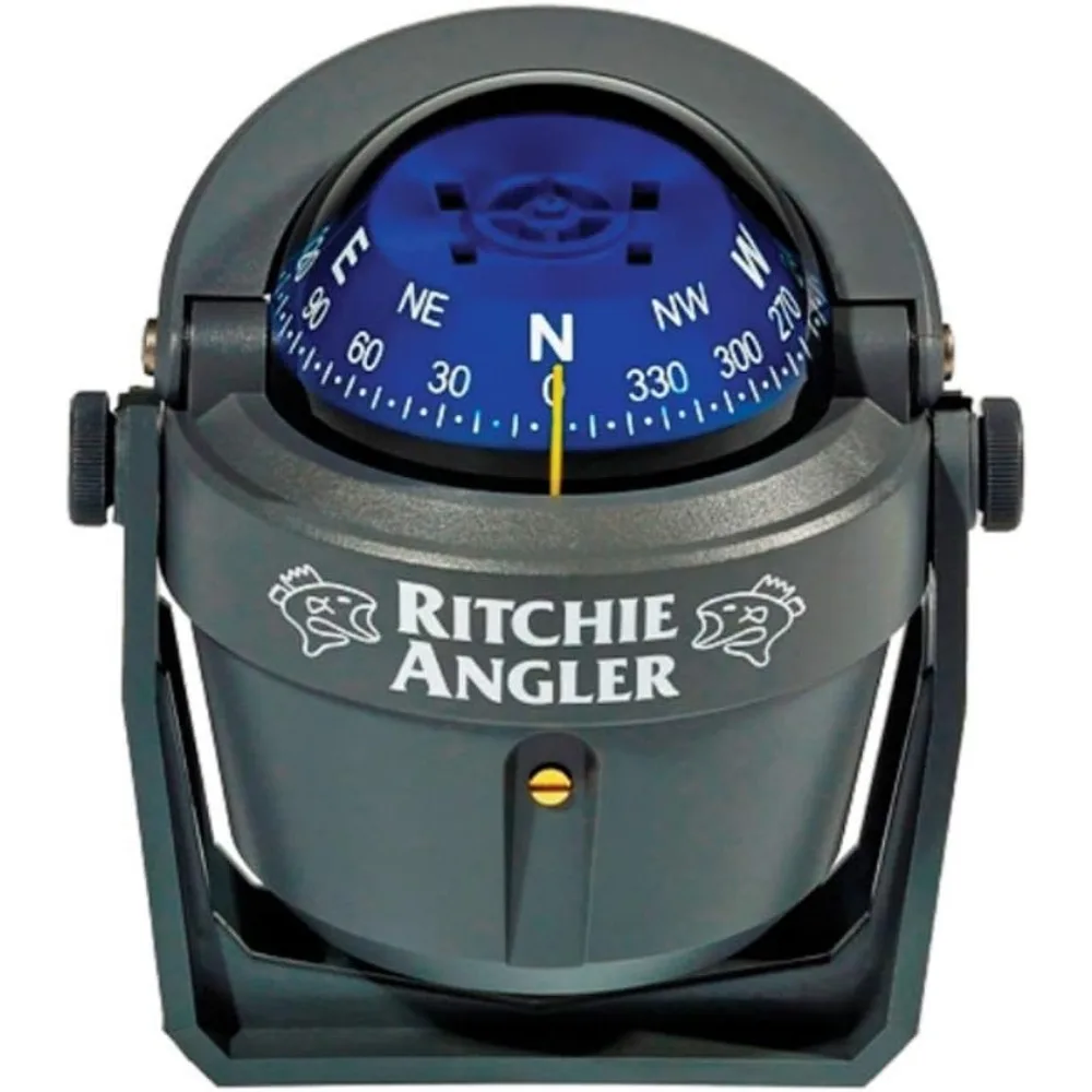

Angler Compass Bracket Mount Gray Blue Dial 2.75 Inch Marine Navigation Tool