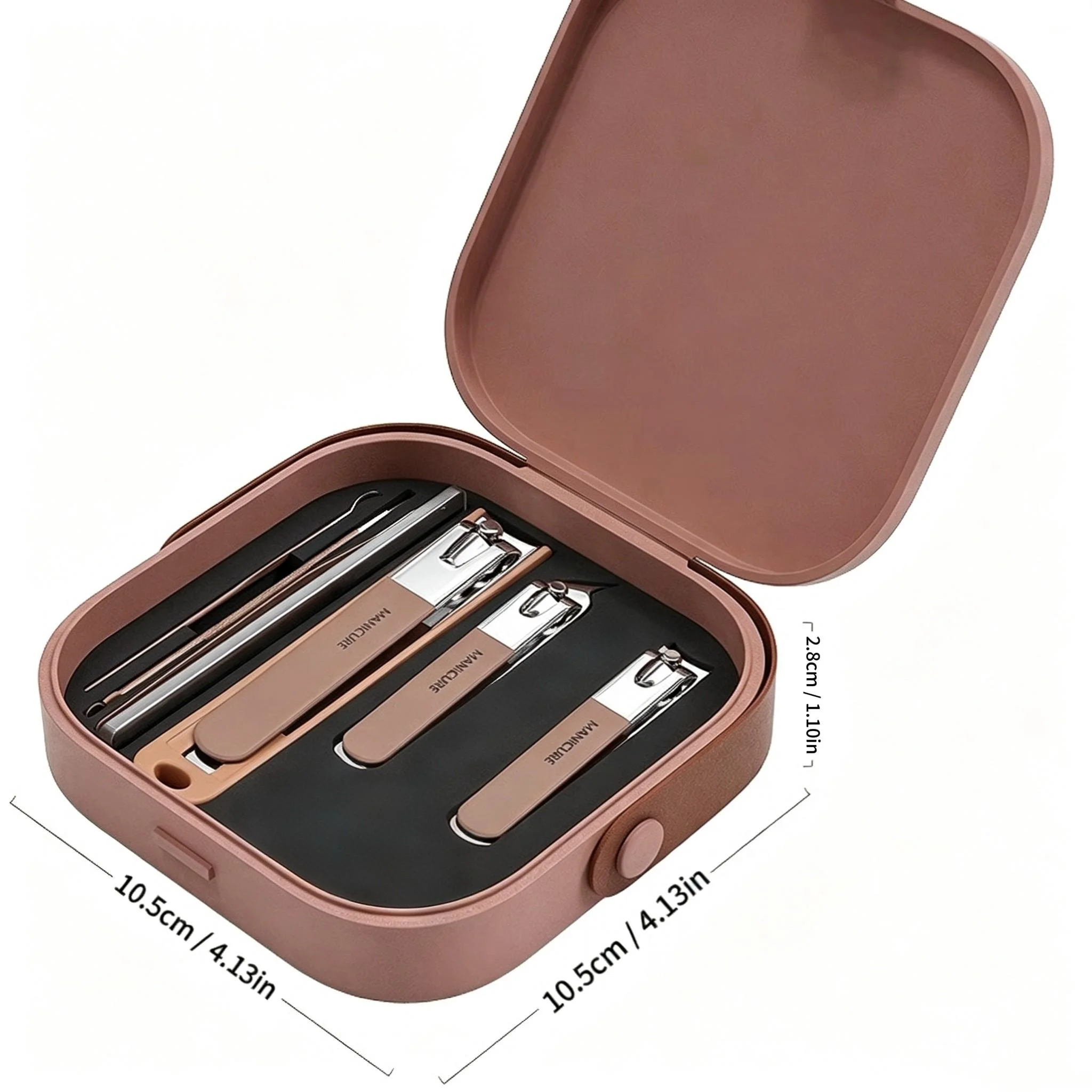 Portable Handheld Anti-Splash Nail Clipper Set; Stainless Steel Household Nail Clipper Manicure Tool with Storage Case; Unisex