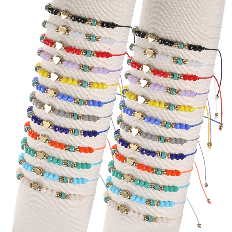 12pcs Multi-style Bracelets Set Gossip Starfish Heart Charms Bracelet Adjustable Rope Bracelet Jewelry for Girls