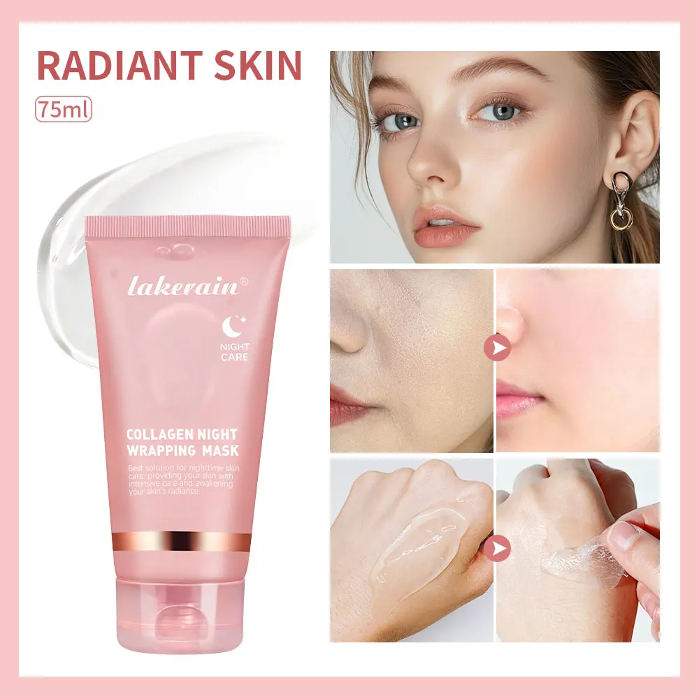 

Collagen Night Wrapping Mask Rejuvenation Moisturizing Brightening Korean Face Mask Make Glowy Skin Elasticity Facial Mask