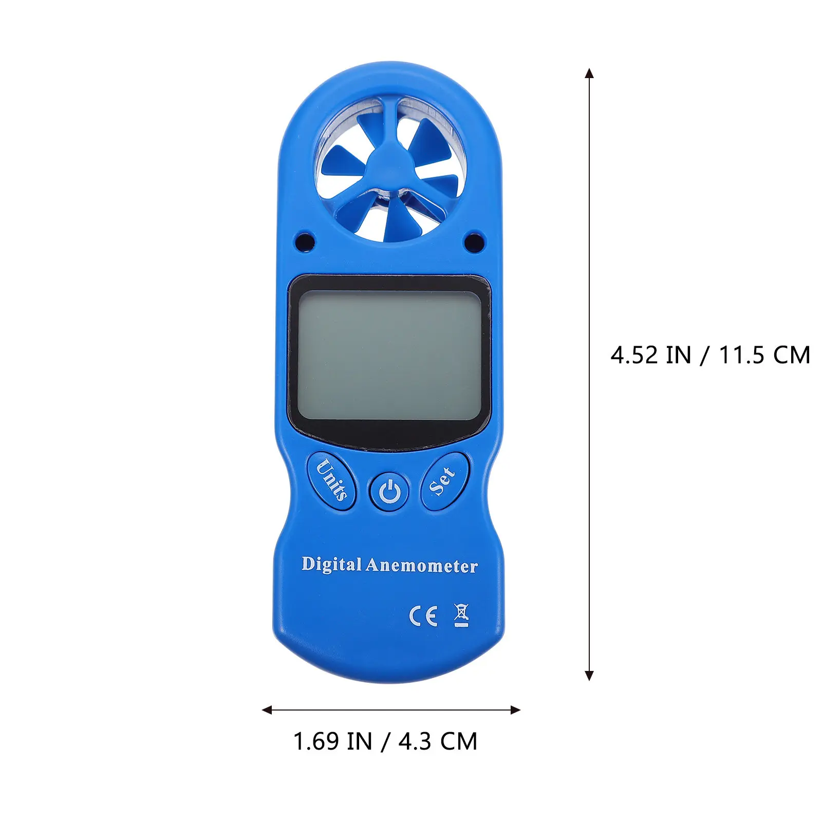 1Pcs Handheld Digital Anemometer with Hd Backlit LCD Screen Measures Wind Speed and Temperature Simultaneously for Aviation Oil