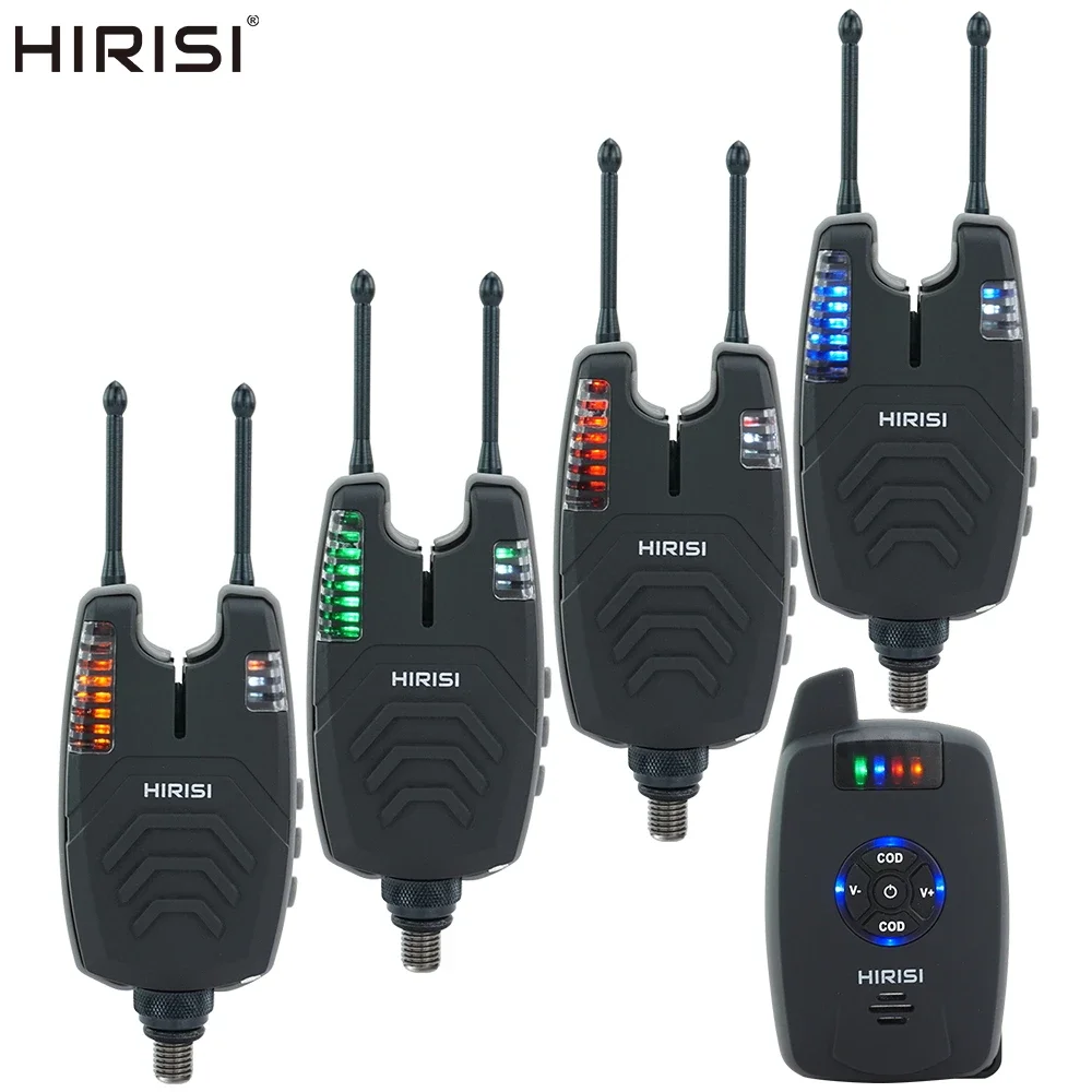 

Hirisi Wireless Carp Fishing Alarm Set Waterproof Bite Alarm Indicator Carp Fishing Tackle 1+4 Set SX1