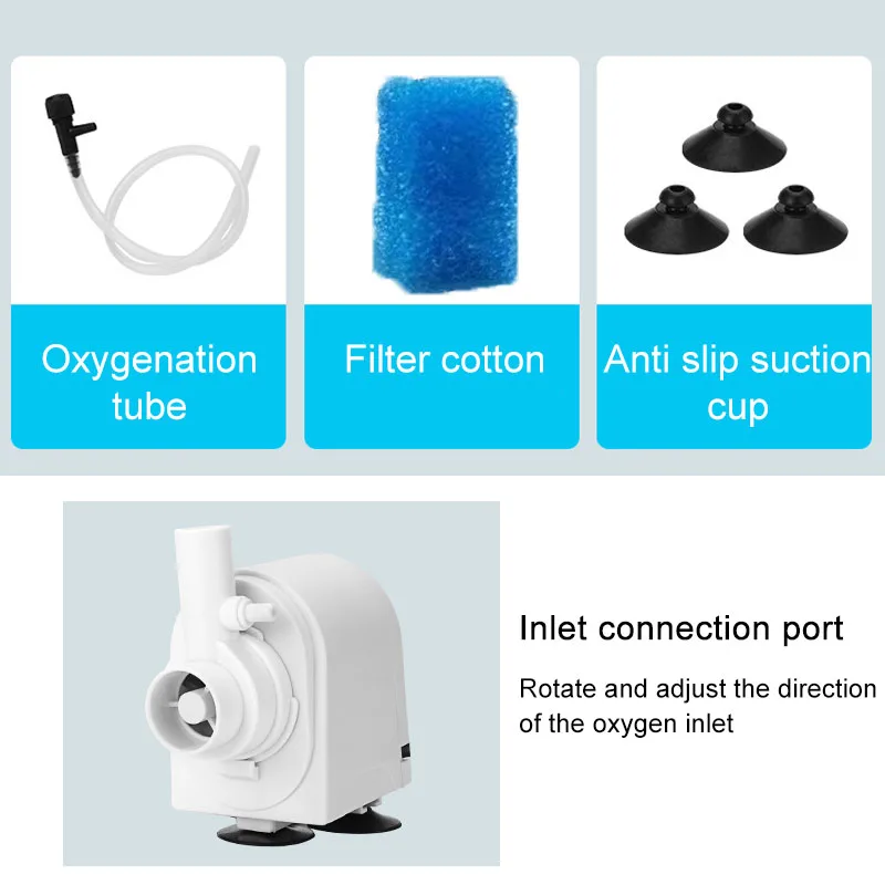 Aquarium Filter Pump Fish Tank Submersible Air Oxygen Aerator Internal Water Pump 220v Anti Backflow Water Pump Wave Maker 
