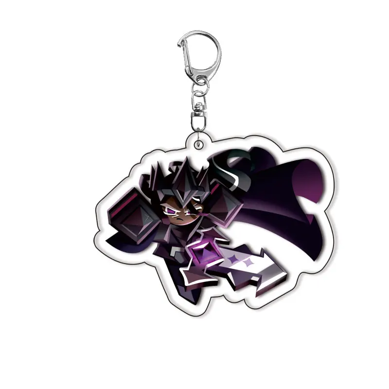 Cookie Run Kingdom Anime Keychain For Dark Choco Hollyberry Poison Mushroom Dark Cacao Cute Cartoon Character Key Ring Fans Gift