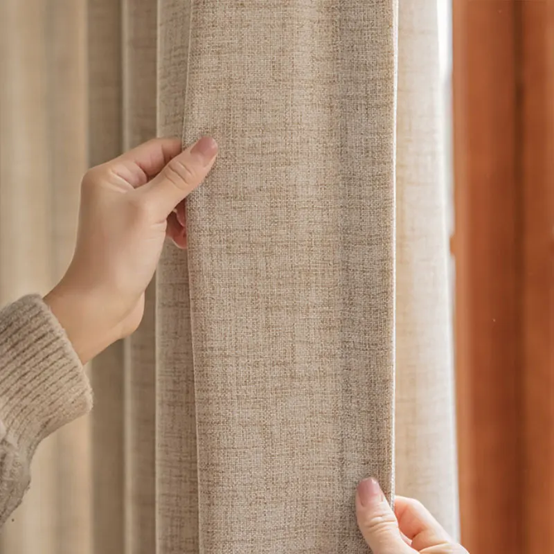 1/2 لوحة من الكتان على الطراز الياباني ستارة شاش شبه شفافة غزل كتان قوس قزح ستارة غرفة نوم للشرفة مصنوعة من القطن والكتان