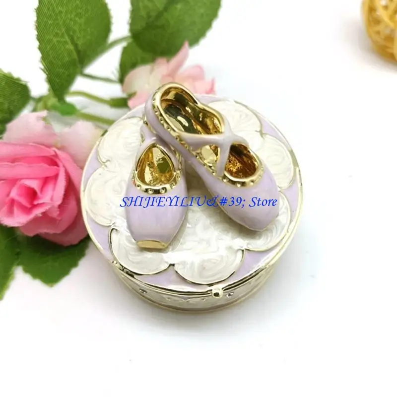 

E21F милая шкатулка для ювелирных изделий из балетной обуви, модные балетные тапочки, украшенный футляр для ювелирных изделий