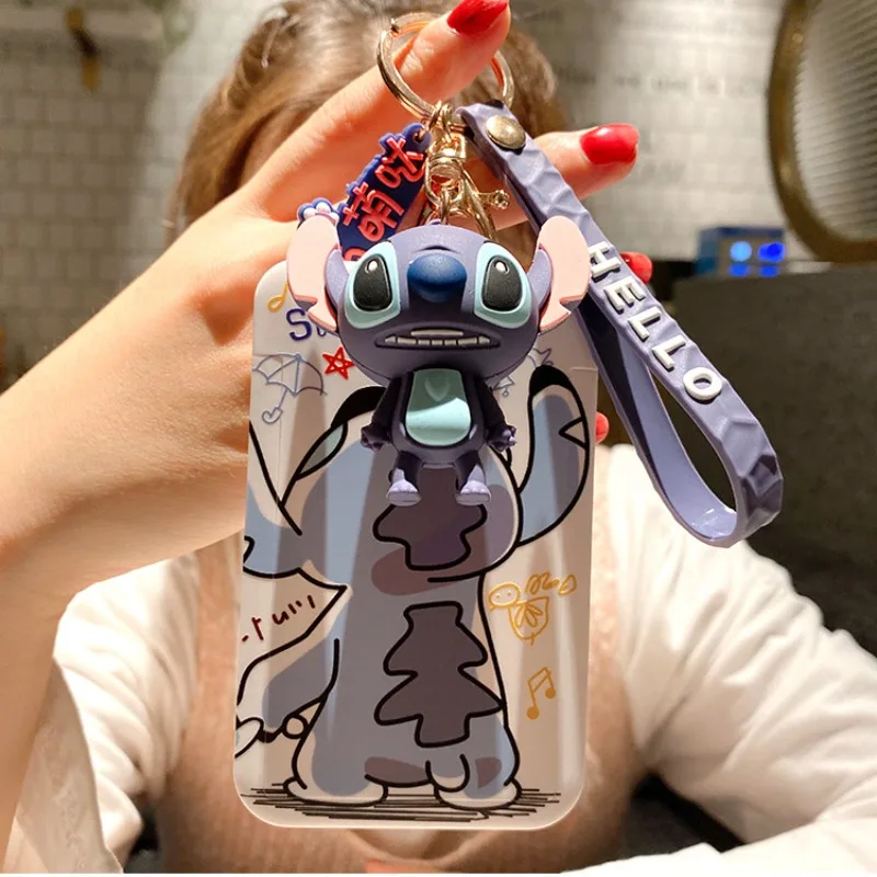 Disney Stitch ID Card Holder with Lanyard for Student Worker Nurse School Office Hospital Access Control Subway Bus