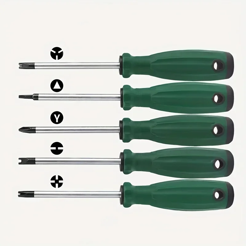 Precision Non-Slip Screwdriver Kit, U Y Tri-Prong Phillips Triangle Screwdrivers for Household & Electronic Repair