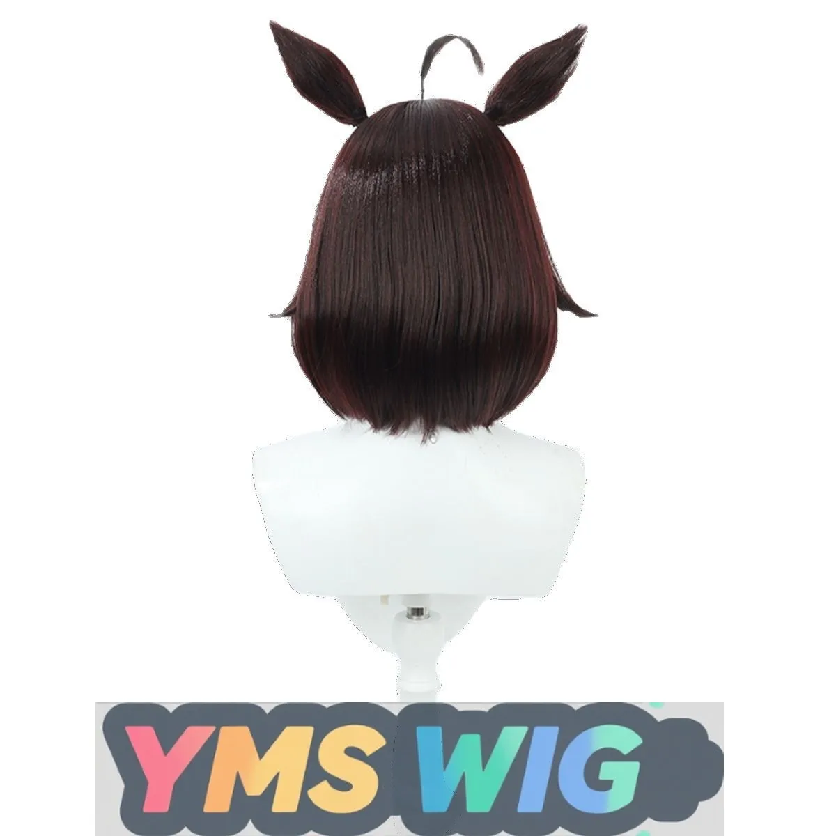 [ YMS WIG ] Peruka Cosplay Mahjong Soul PONG Ichi-hime, Zintegrowane Ahoge, Uszy w Kolorze Peruki