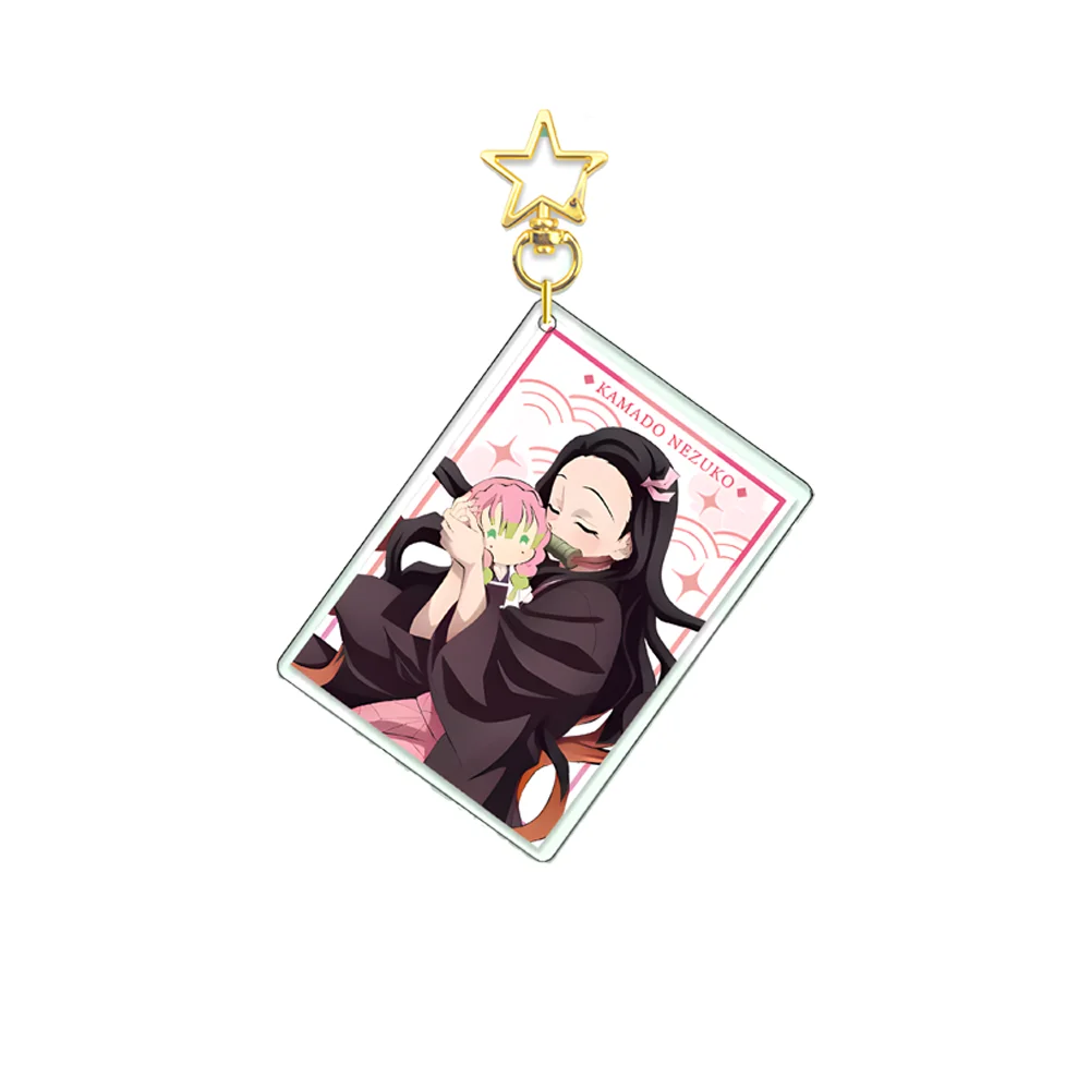 أنيمي Tanjirou Nezuko Mitsuri حقيبة قلادة Kimetsu No Yaiba 6 سنتيمتر سلسلة مفاتيح مصنوعة من الأكريليك الهدايا نموذج شخصية المشجعين هدية عيد الميلاد