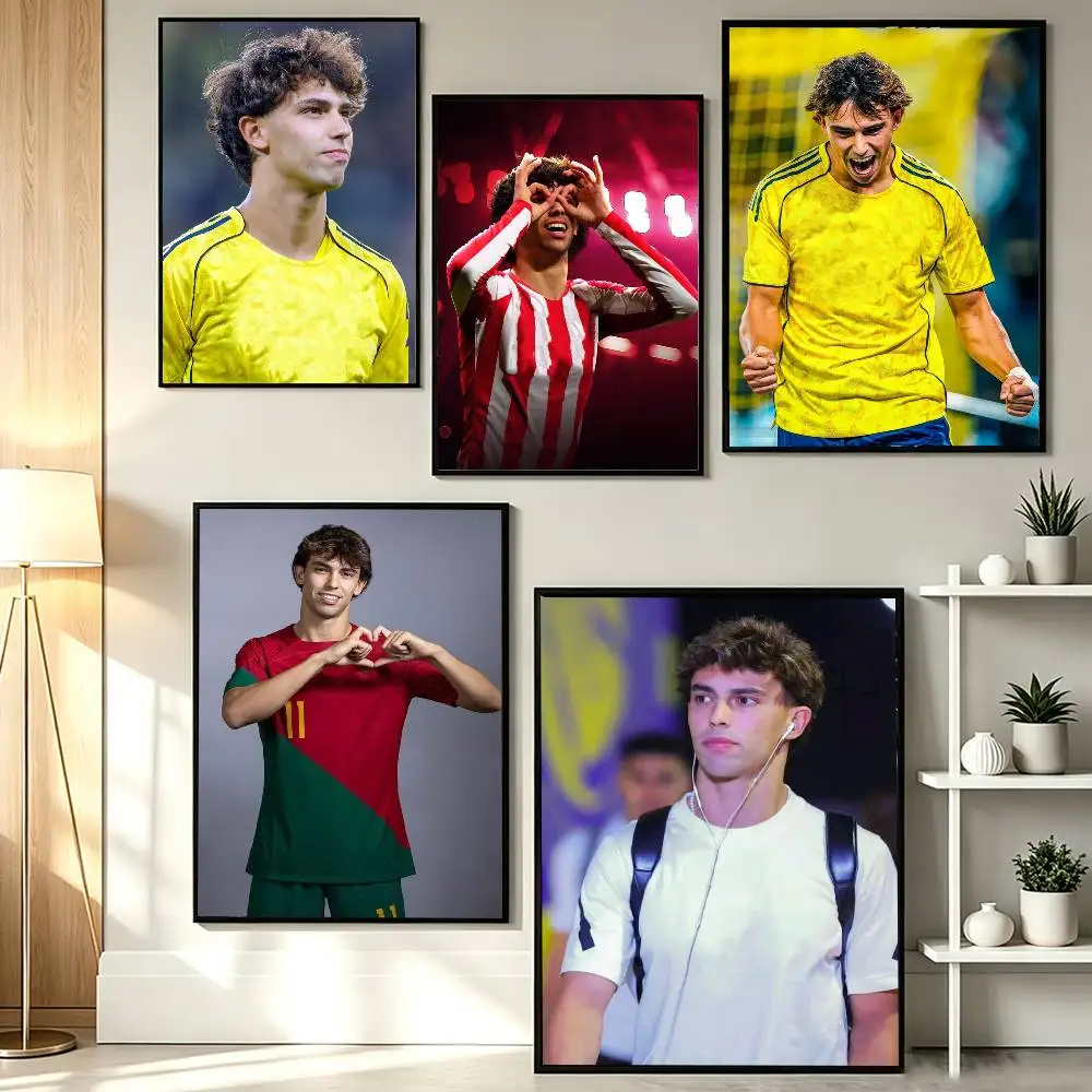 Football Rising Star Joao Felix  Poster HD Self Adhesive Waterproof Wall Art Ideal for Home Office Dorm Gift