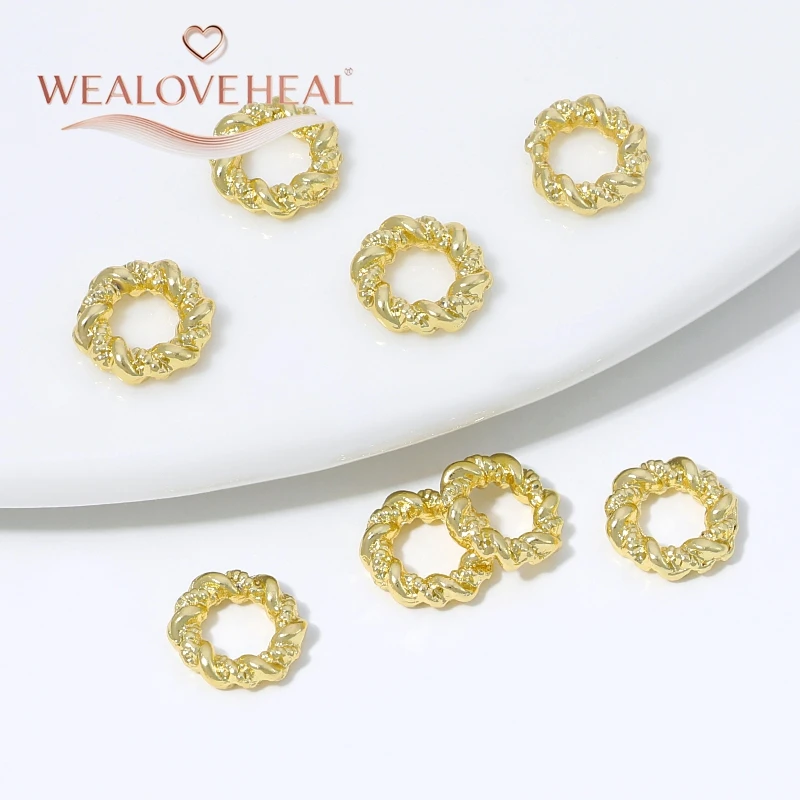 18K vergoldeter Messing-Ring mit gedrehtem Seilmuster, geschlossener Ring, Zubehör für DIY-Schmuckherstellung, Verbinder, hochwertige Schmuckkomponenten – Detail 19