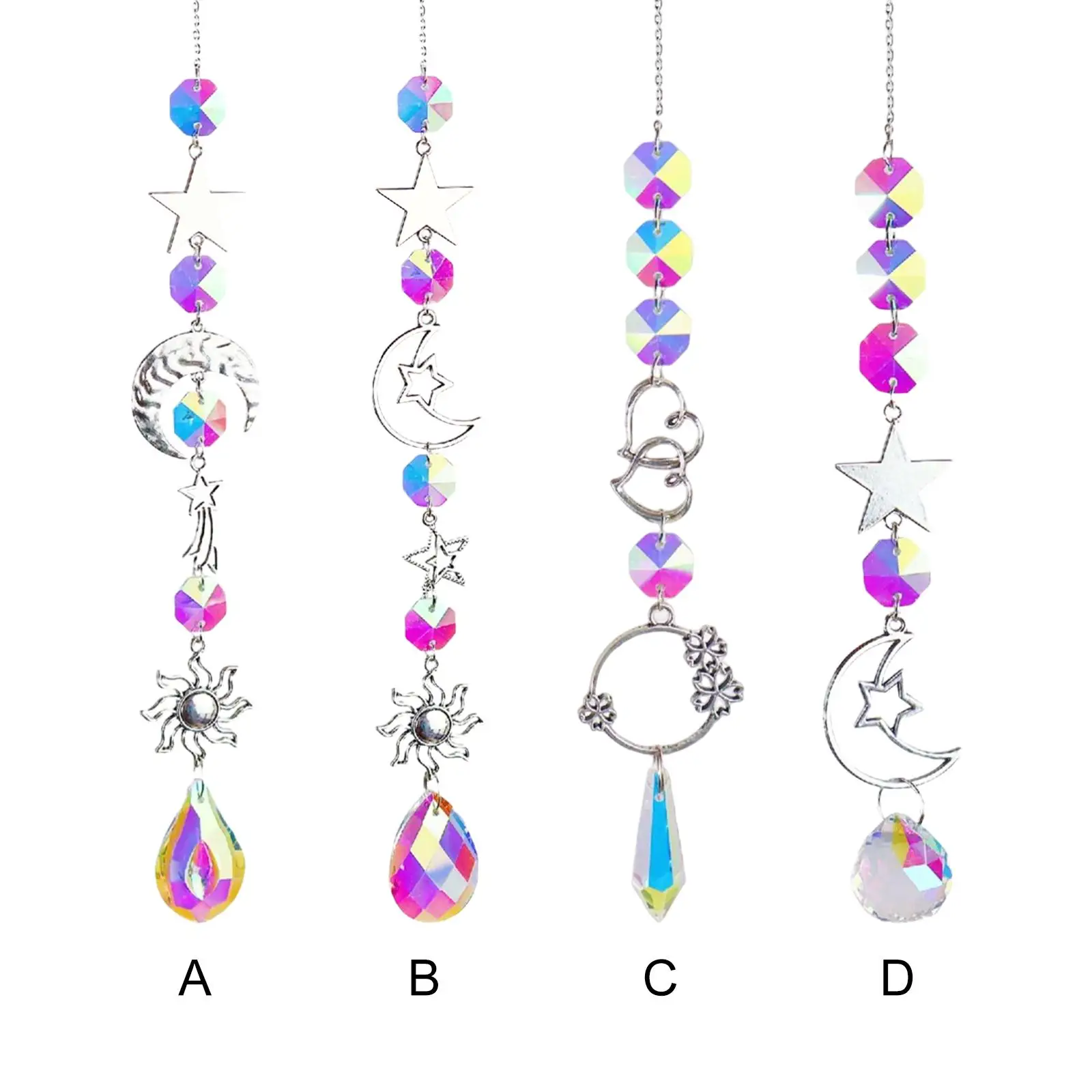 Crystal Wind Chime Suncatcher Catcher Prisms Pendant Hanging Rainbow Maker
