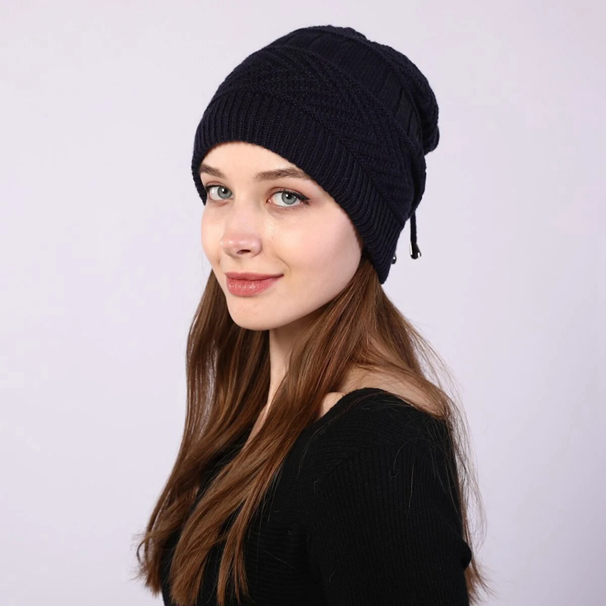 

A50P-USB Heated Scarf Warm Winter Knitted Heated Cap Heated Beanie Hat and Neck Warmer for Skiing Camping