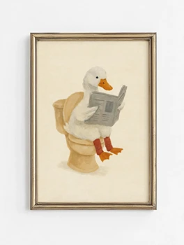 Cute Animal Bathroom Wall Art (No Frame) 8