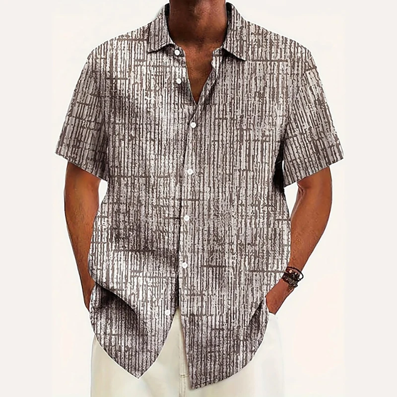 Listrado abstrato impressão 3d camisas de praia havaianas das mulheres dos homens moda vintage streetwear camisa de manga curta topos blusa homem roup
