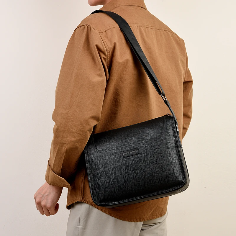 

Fashionable men's business leather cowhide large capacity shoulder bag crossbody bag сумка bolsos para hombre 가방 bag for man
