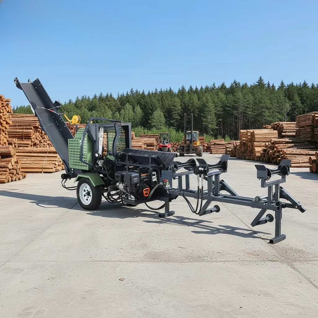 Log Splitter With Saw China Wood Splitting Machines Timber Processor Firewood Cutter