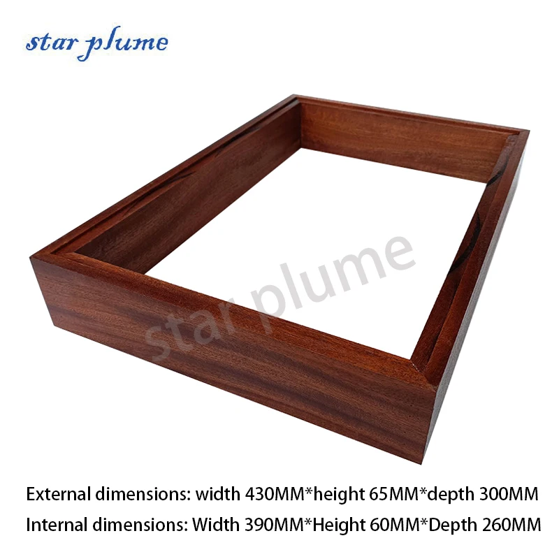 (430*65*300Mm) Sapele Houten Frame Aluminium Versterker Behuizing Massief Hout Chassis Vacuüm Buis Versterker Chassis Shell Diy Box