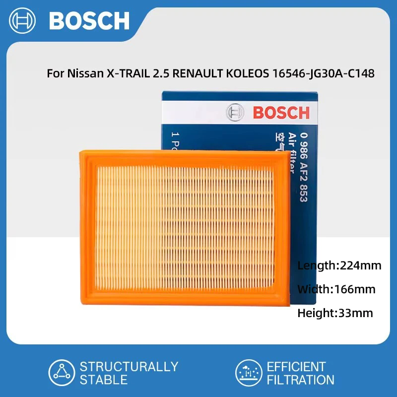 BOSCH กรองอากาศสําหรับ Nissan X-TRAIL 2.5 RENAULT KOLEOS 16546-JG30A-C148