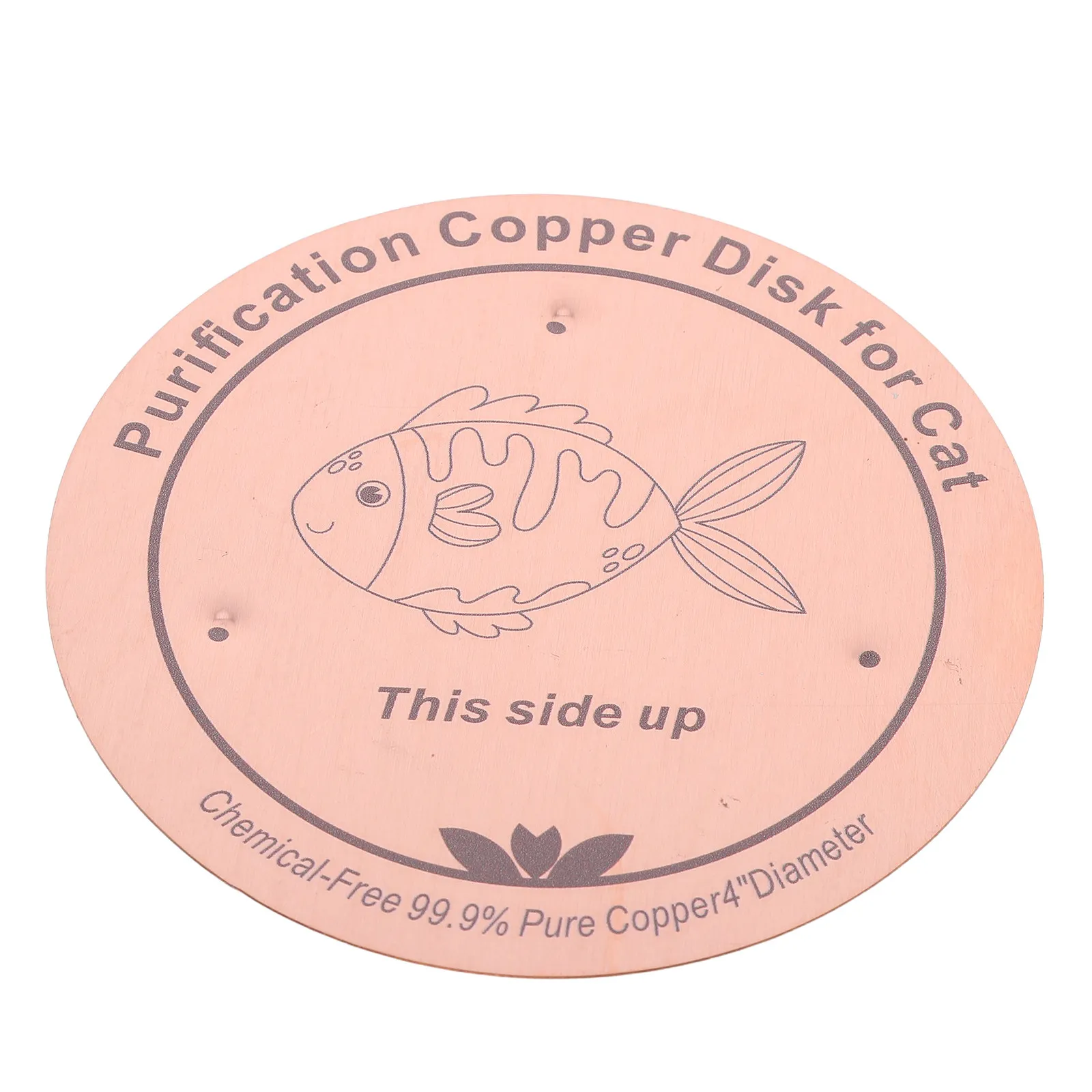 Copper Disk Cat Water Bowl Purification Disk 3.94 Pure Copper Quad-Points Support Water Fountain Bird Bath Cleaner