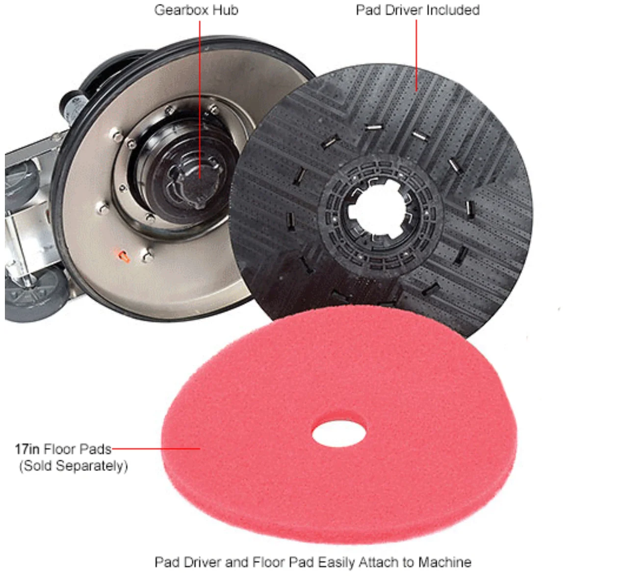 FM17 heavy duty electric floor polisher scrubber machine 1.5HP single disc floor scrubber with 2 gallon solution tank  175RPM