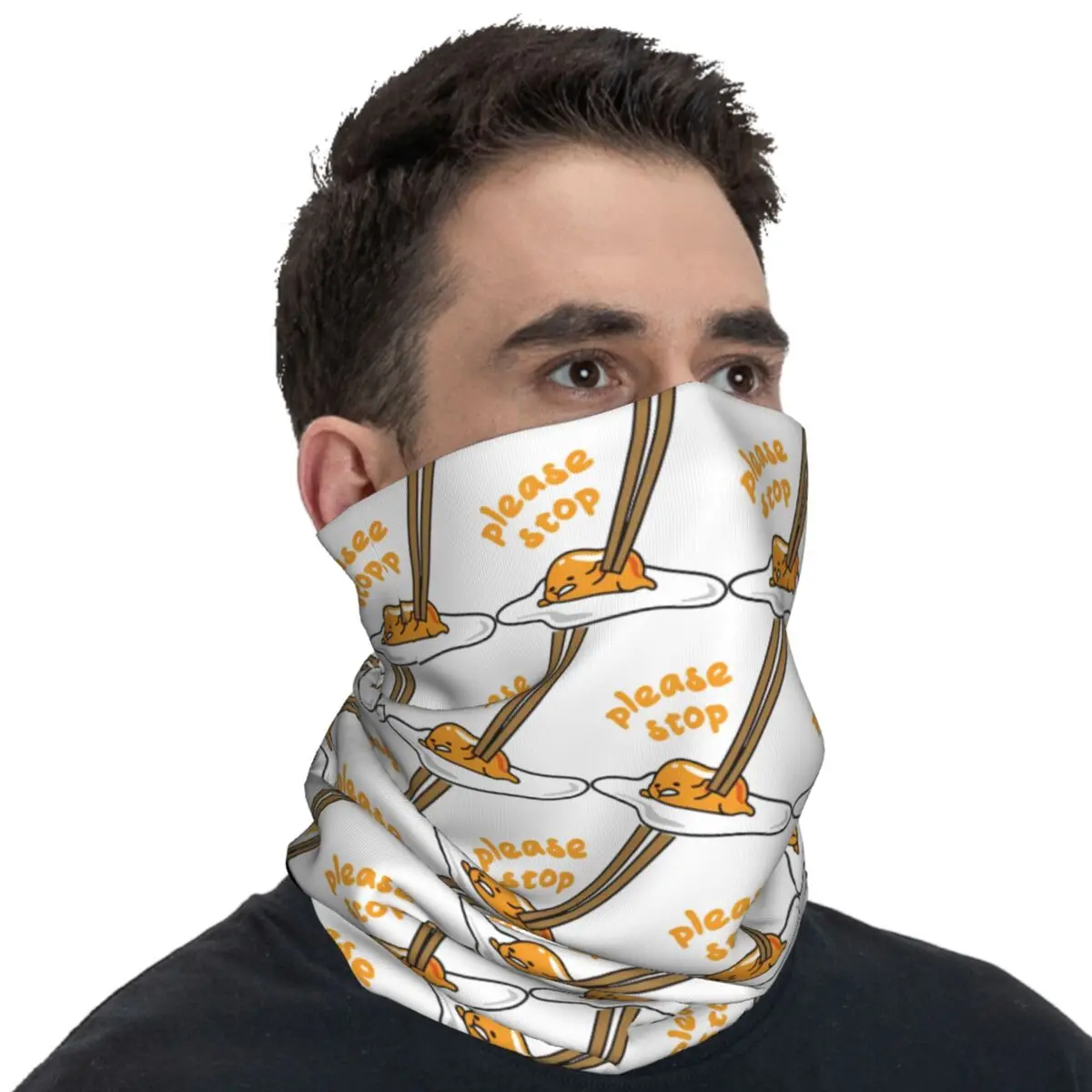 Gudetama Please Stop Bandana Cool Balaclava Spring Hiking Camping Anti-UV Bicycle Mask Soft Motorcycle Face Cover Mask