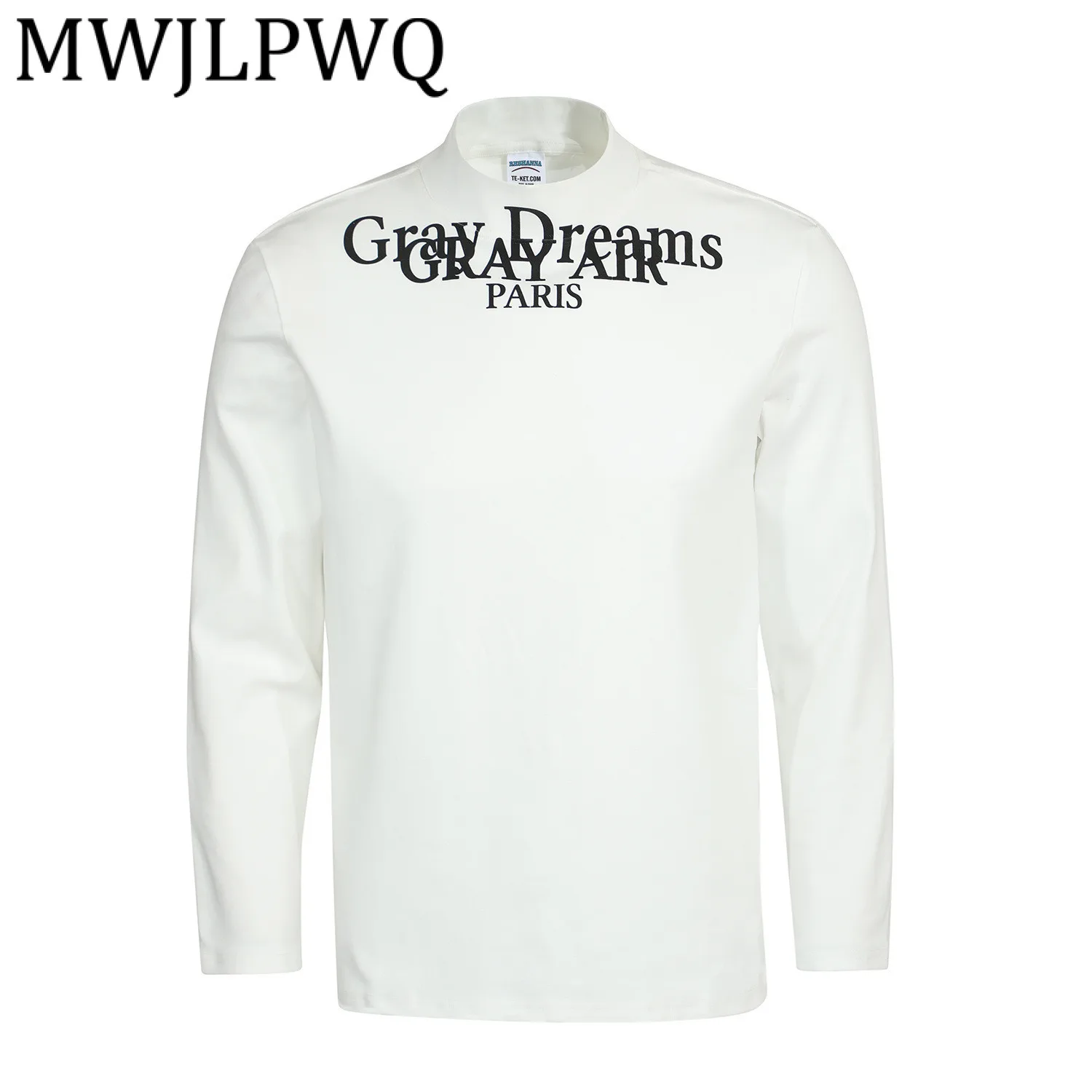 

MWJLPWQ 2025 Autumn New Printed T-Shirt Men's American Style Simple Versatile Long Sleeve Base Long Sleeve Casual Tops 21623