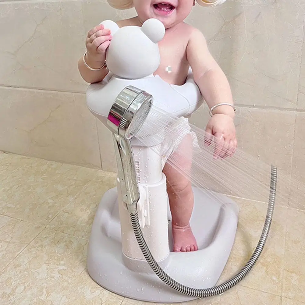 

Регулируемая подставка для детского душа с противоскользящим основанием, подставка для ванны Huggable Bear, портативный помощник для ванны для младенцев, аксессуары