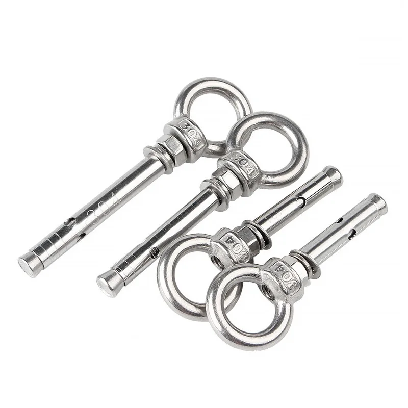 Universal Ring Sleeve Anchor M6-M20 304 Stainless Steel Round Triangle Lifting Eye Screw Hook Concrete Expansion Bolt
