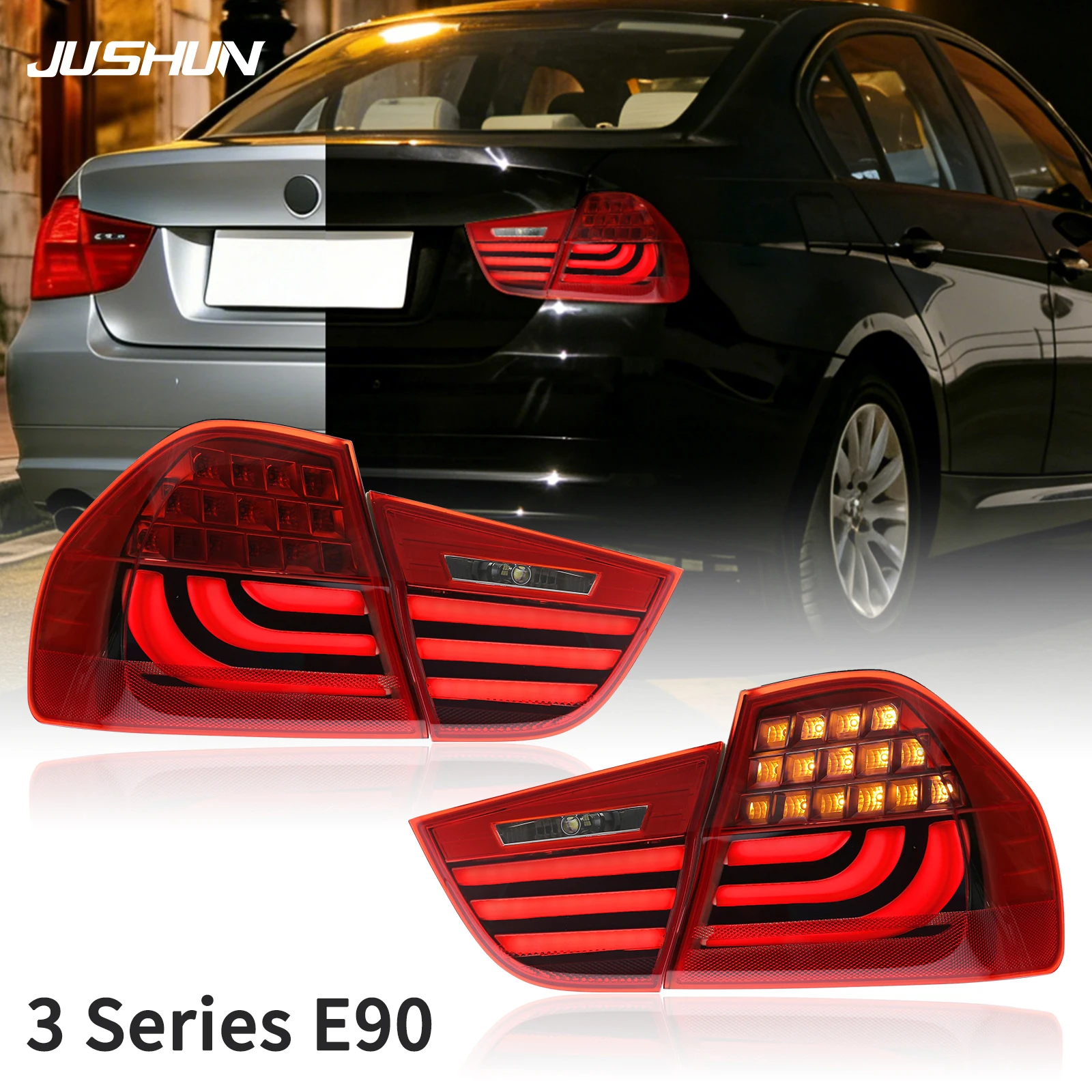 Car Tail Lights For BMW E90 2005-2008 LED Auto Taillights Assembly Stop Lamp Brake Signal DRL Reverse Tail light