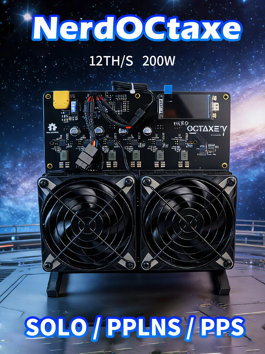 2026 Neue NerdOCTAXE Mining-Maschine Hashrate 12TH/s Bitcoin-Miner Kommt mit Netzteil und entsprechendem Stecker