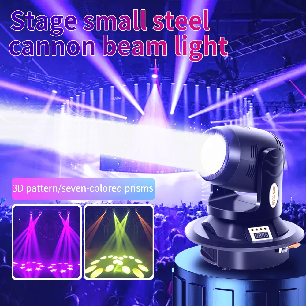 

LED Spot 100W Beam Pattern Moving Head Light 6+12 Prism Effect DMX512 Controller For Projector Dj Party Disco Bar Stage Lighting