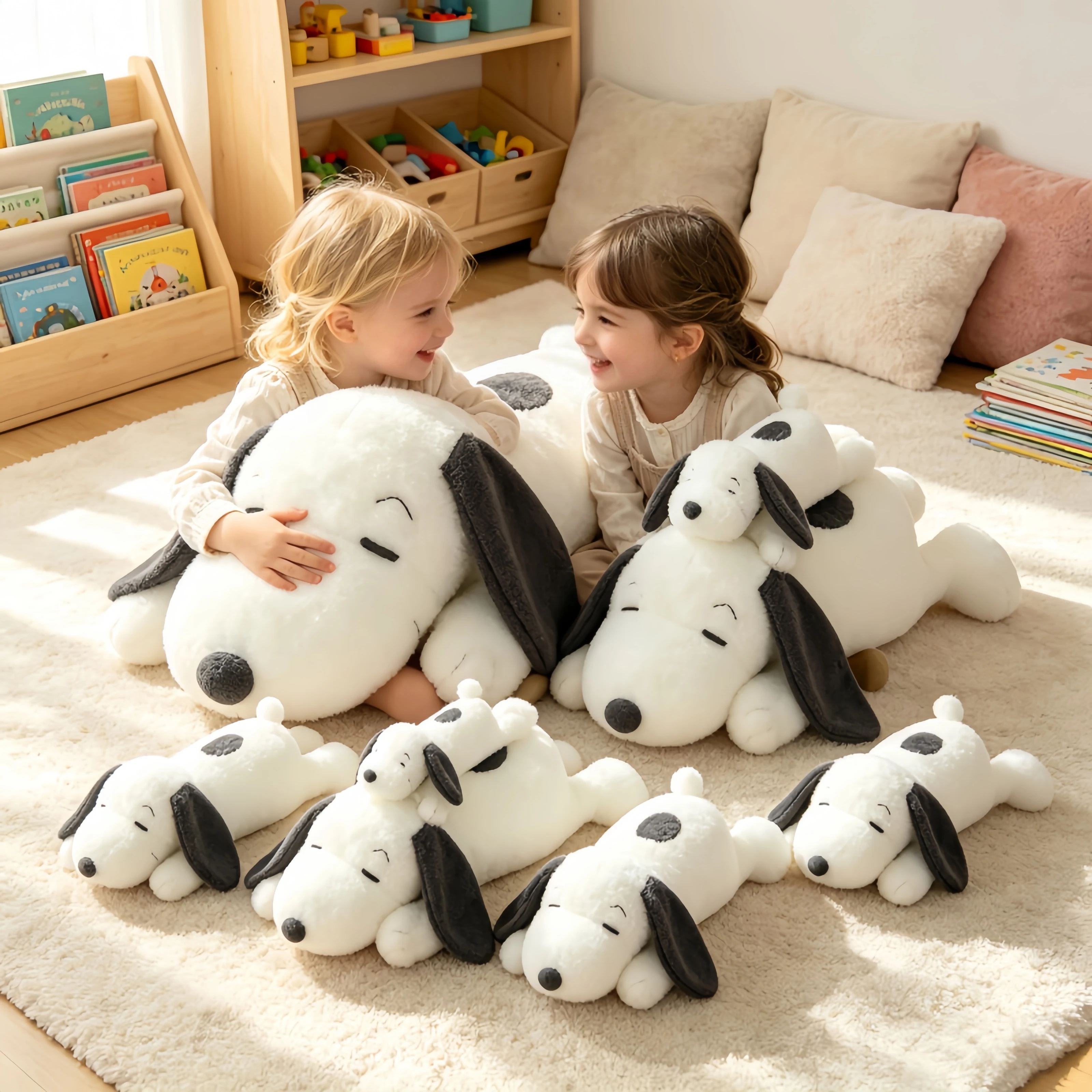 Big Size Snoopy Plush Toy Cushion Korean Lazy Style Stuffed Doll Pillow Home Decoration Soft Girl Gift Kid Friendly Snoopy Plush