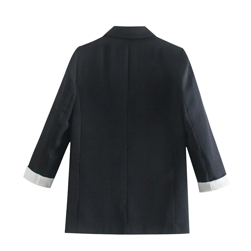 

Бренд BANA OL Commute Bla Midi Suit Jaet Женская ор Верхняя одежда Pure Color Традиционный Sle Long Sve Straight Cut