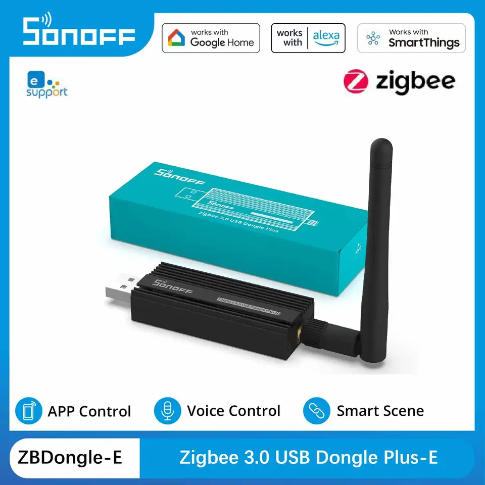 سونوف Zigbee 3.0 يو إس بي دونجل بلس ZBdongle-E، بوابة Zigbee لاسلكية، واجهة USB، التقاط EFR32MG21، تحكم صوتي Google Home
