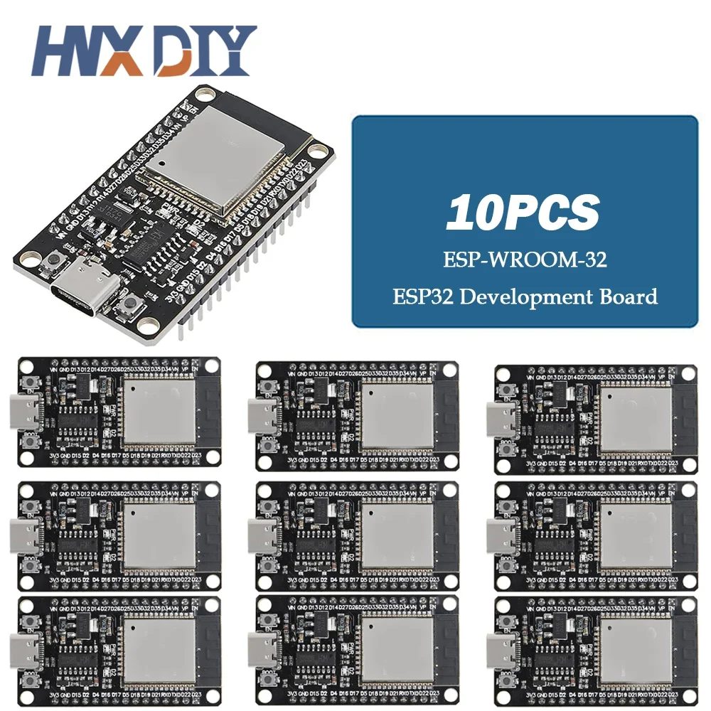 NONE 1-10PCS ESP32 Entwicklung Bord TYPE-C CP2102/CH340C WiFi + Bluetooth Ultra-Low Power Verbrauch Dual Core ESP-WROOM-32 30/38Pin 4