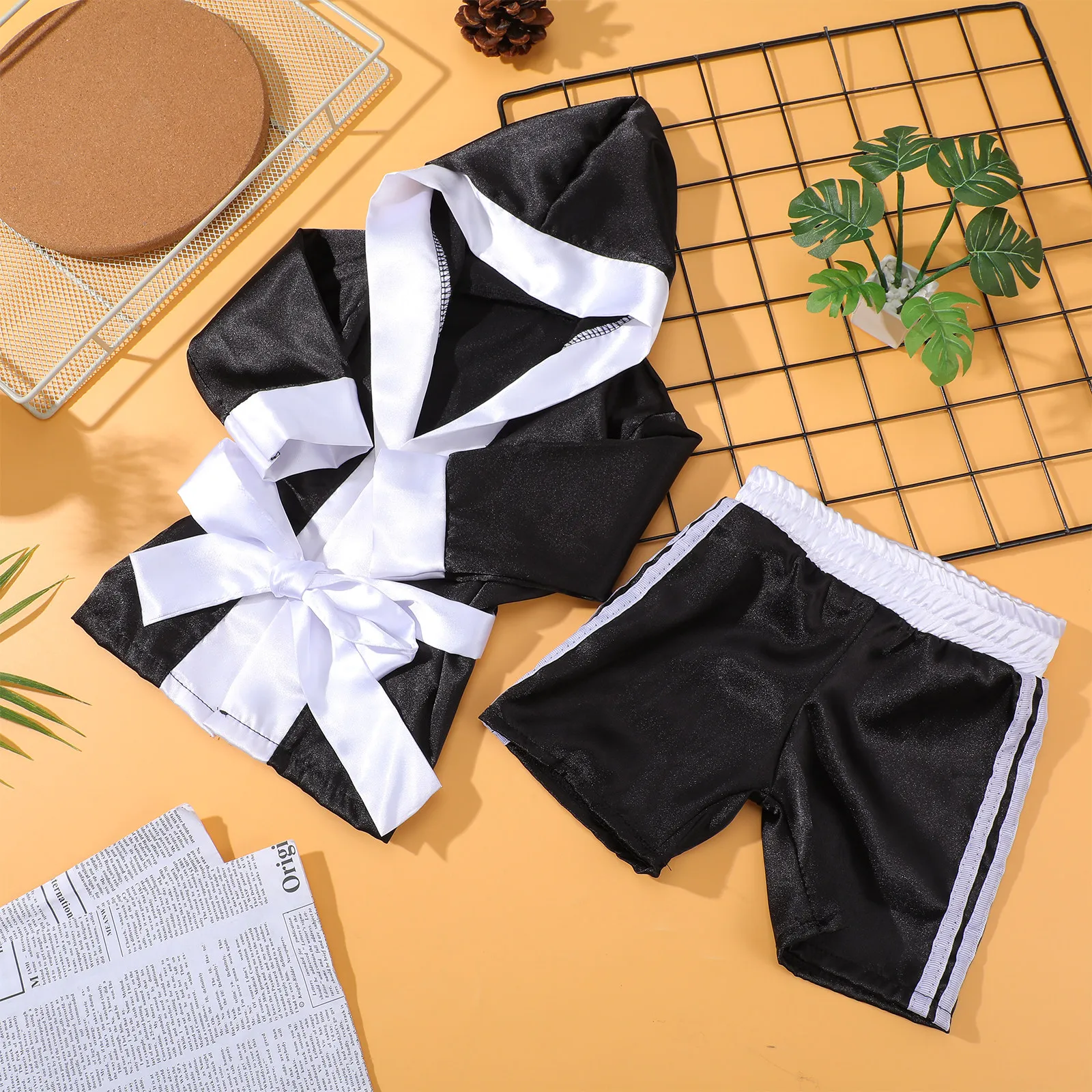 1Set Newborn Box Set For Newborn Photo Shoot Outfit Christmas Baby Outfit Boxing Costume Props Comfortable Easy-wear