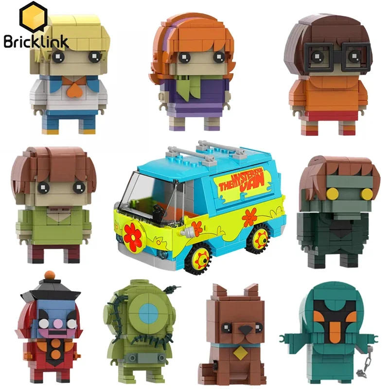 Bricklink MOC Chazy Dog Adventure Anime Figures Brickheadz Sets and Mystery Machine Building Blocks Kid Toys Christmas Gift