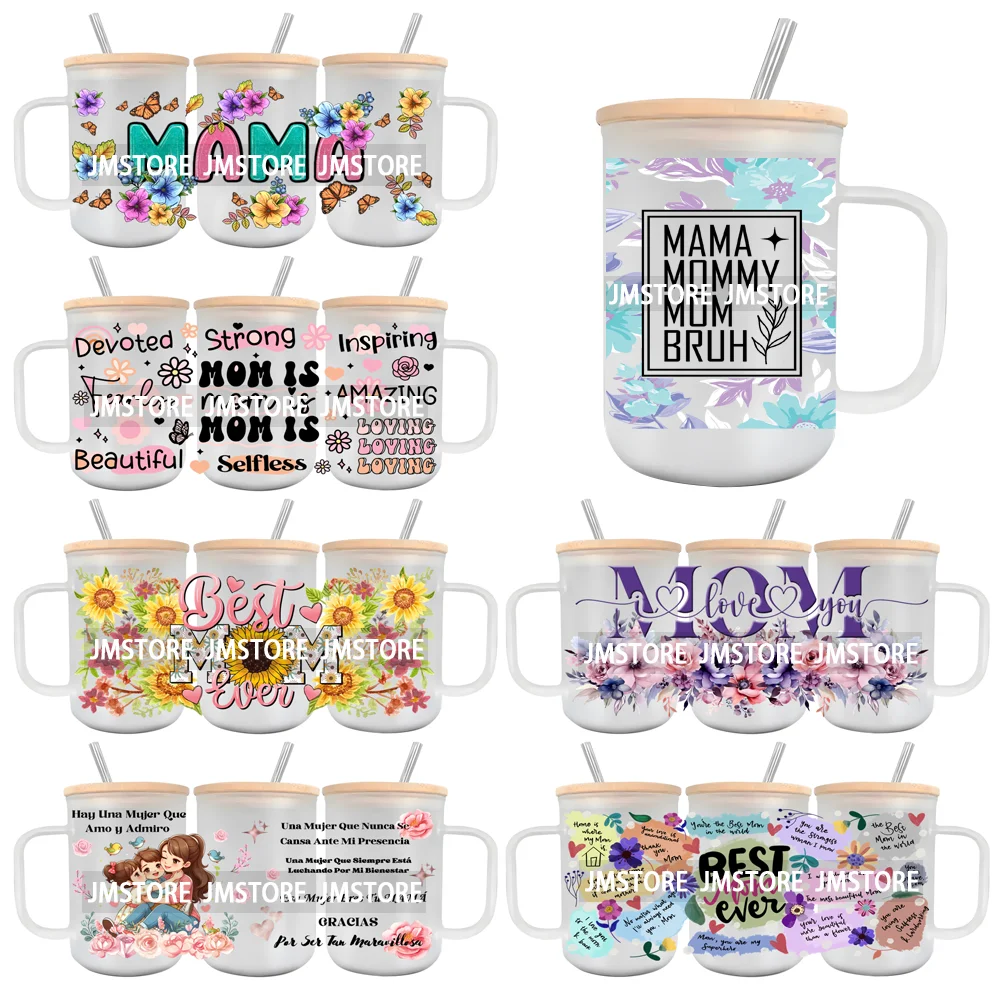 

Mama Mommy Mom Bruh UV DTF Sticker For 15OZ Mug Libbey Glass Cup Can Wrap Transfer Stickers Custom Labels DIY Logo Mother's Day